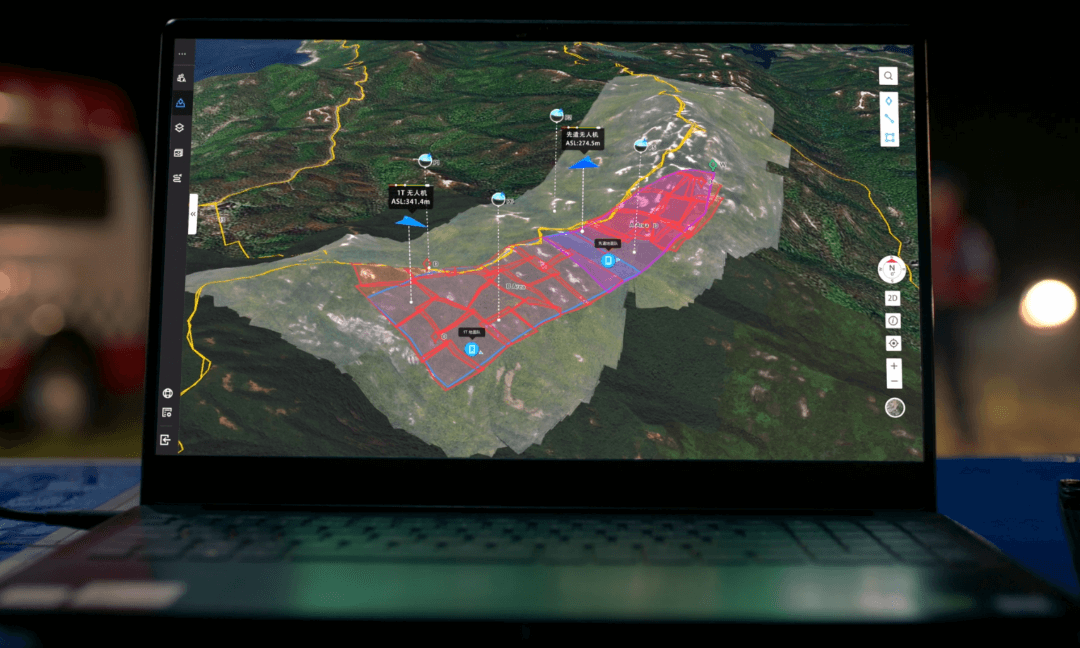 無(wú)人機、作業(yè)區域等信息一目了然
